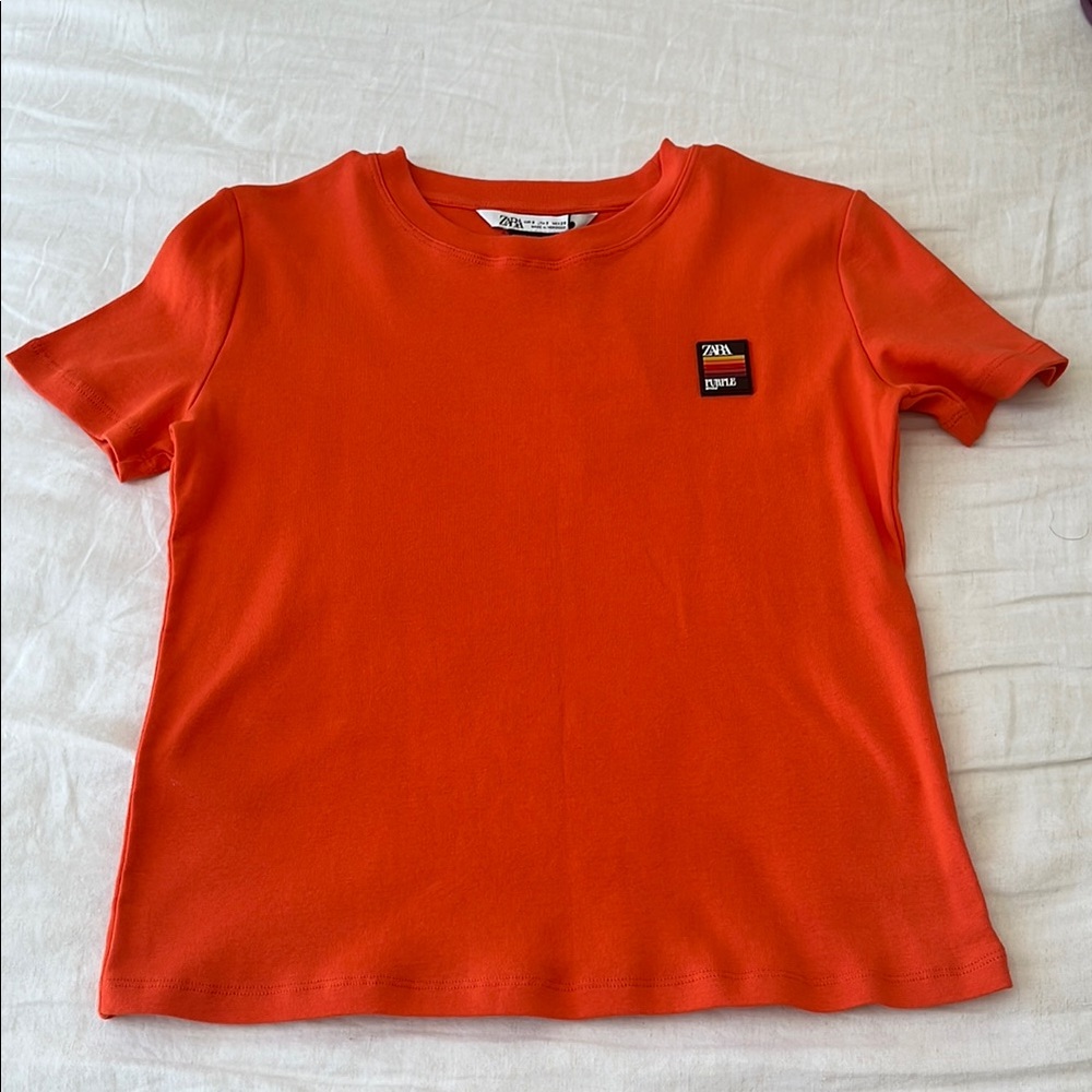Zara Women’s Orange T-Shirt